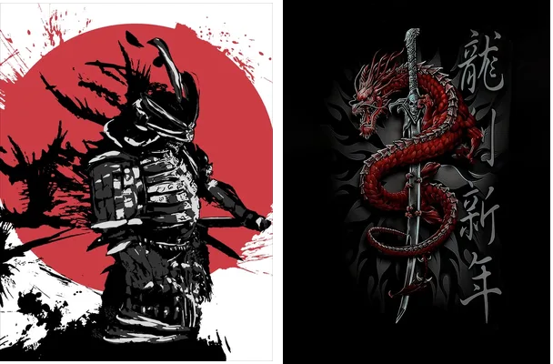 samurai dragon rojo concept