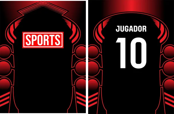 sports pattern red black
