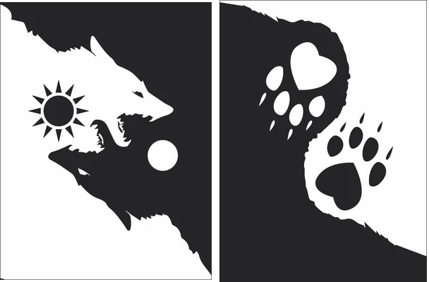 wolf yin yang design